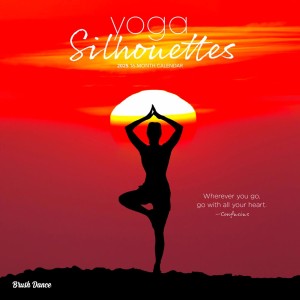 Yoga Silhouettes | 2025 12 x 24 Inch Monthly Square Wall Calendar