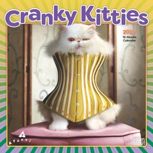 Avanti Cranky Kitties OFFICIAL | 2025 7 x 14 Inch Monthly Mini Wall Calendar