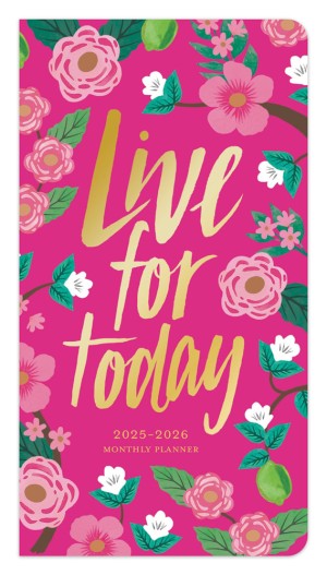 Bonnie Marcus OFFICIAL | 2025-2026 3.5 x 6.5 Inch Two Year Monthly Pocket Planner | Foil Stamped Cover