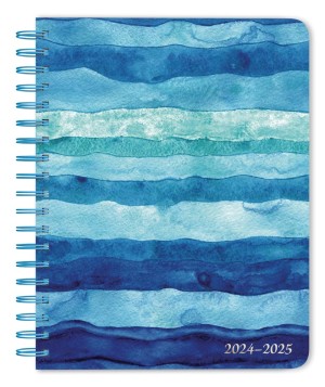 Seaside Currents | 2025 6 x 7.75 Inch 18 Months Weekly Desk Planner | Foil Stamped Cover | July 2024 - December 2025