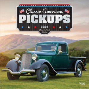 Classic American Pickups OFFICIAL | 2026 12 x 24 Inch (Hanging) Monthly Square Wall Calendar | Foil Stamped Cover