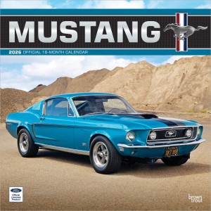 Ford Mustang OFFICIAL | 2026 12 x 24 Inch (Hanging) Monthly Square Wall Calendar | Foil Stamped Cover