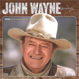 John Wayne OFFICIAL | 2026 12 x 24 Inch (Hanging) Monthly Square Wall Calendar | Foil Stamped Cover