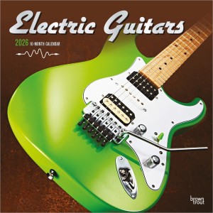 Electric Guitars | 2026 12 x 24 Inch (Hanging) Monthly Square Wall Calendar | Foil Stamped Cover