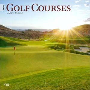 Golf Courses | 2026 12 x 24 Inch (Hanging) Monthly Square Wall Calendar