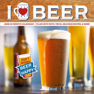 I Love Beer | 2026 12 x 24 Inch (Hanging) Monthly Square Wall Calendar
