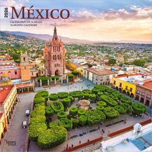 Mexico | 2026 12 x 24 Inch (Hanging) Monthly Square Wall Calendar | English/Spanish Bilingual