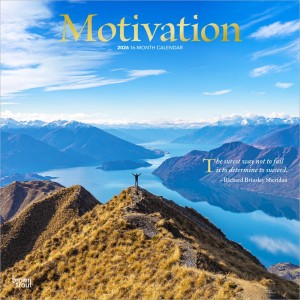 Motivation | 2026 12 x 24 Inch (Hanging) Monthly Square Wall Calendar | Foil Stamped Cover
