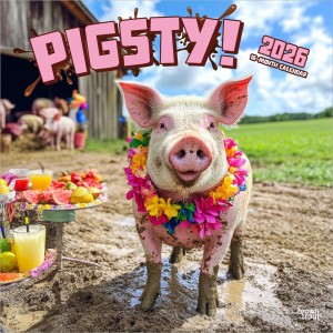Pigsty | 2026 12 x 24 Inch (Hanging) Monthly Square Wall Calendar
