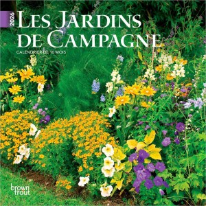 Les Jardins de Campagne | 2026 7 x 14 Inch (Hanging) Monthly Mini Wall Calendar | French Language